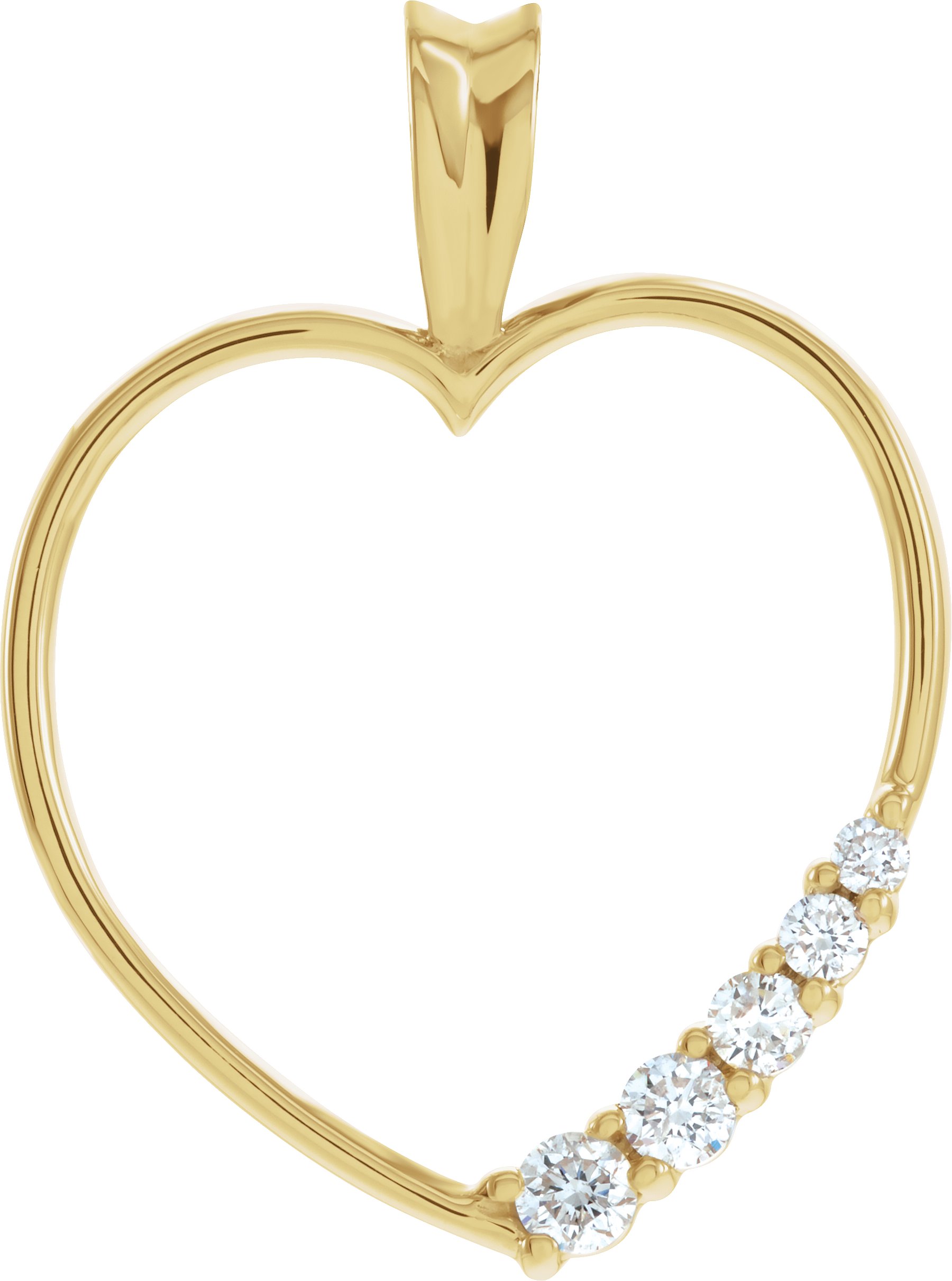 1/5 CTW Natural Diamond Journey Heart Pendant – 14K Yellow Gold