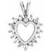 14K White 1/3 CTW Natural Diamond Heart Pendant