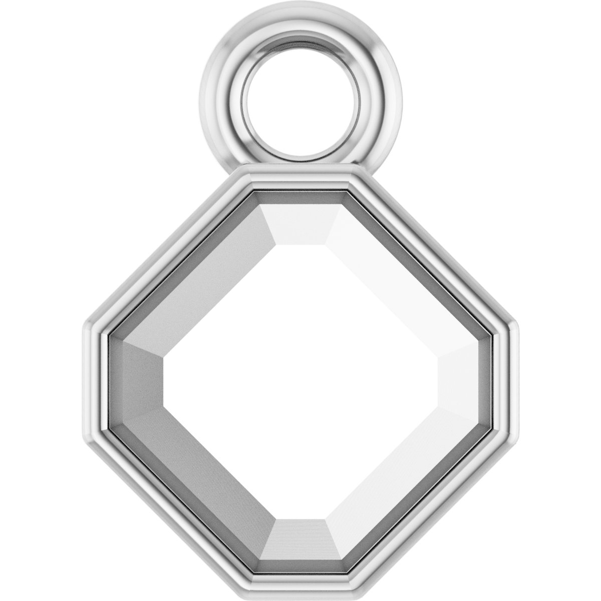 Asscher Bezel-Set Dangle