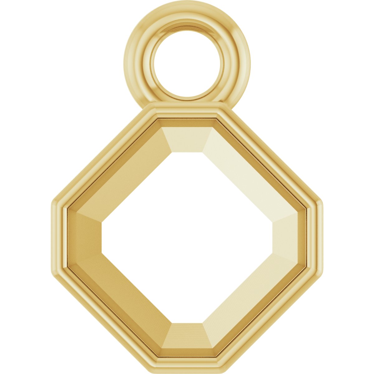 Asscher Bezel-Set Dangle