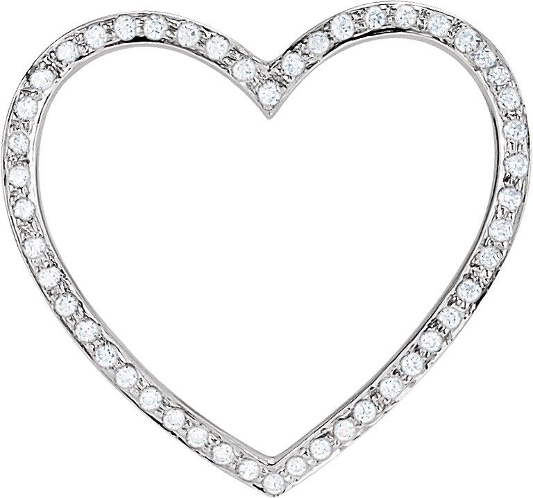 Sterling Silver Cubic Zirconia 19x15 mm Heart Pendant Ref. 4210957