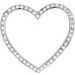 Sterling Silver Imitation White Cubic Zirconia 19x15 mm Heart Pendant