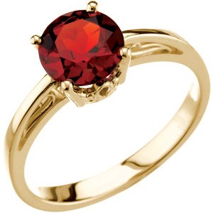 14K Yellow Mozambique Garnet Solitaire Ring Ref 2766268