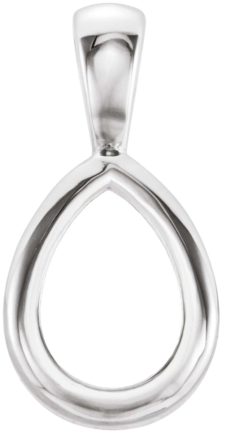 Pear Back-Set Solitaire Pendant