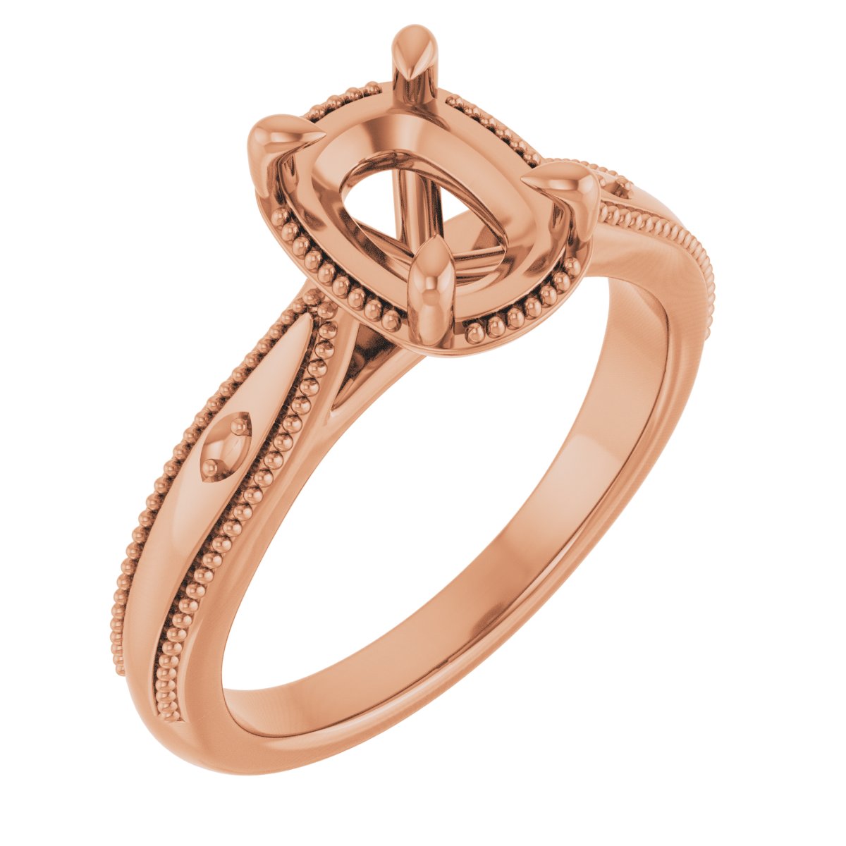 Claw-Prong Accented Milgrain Engagement Ring or Band