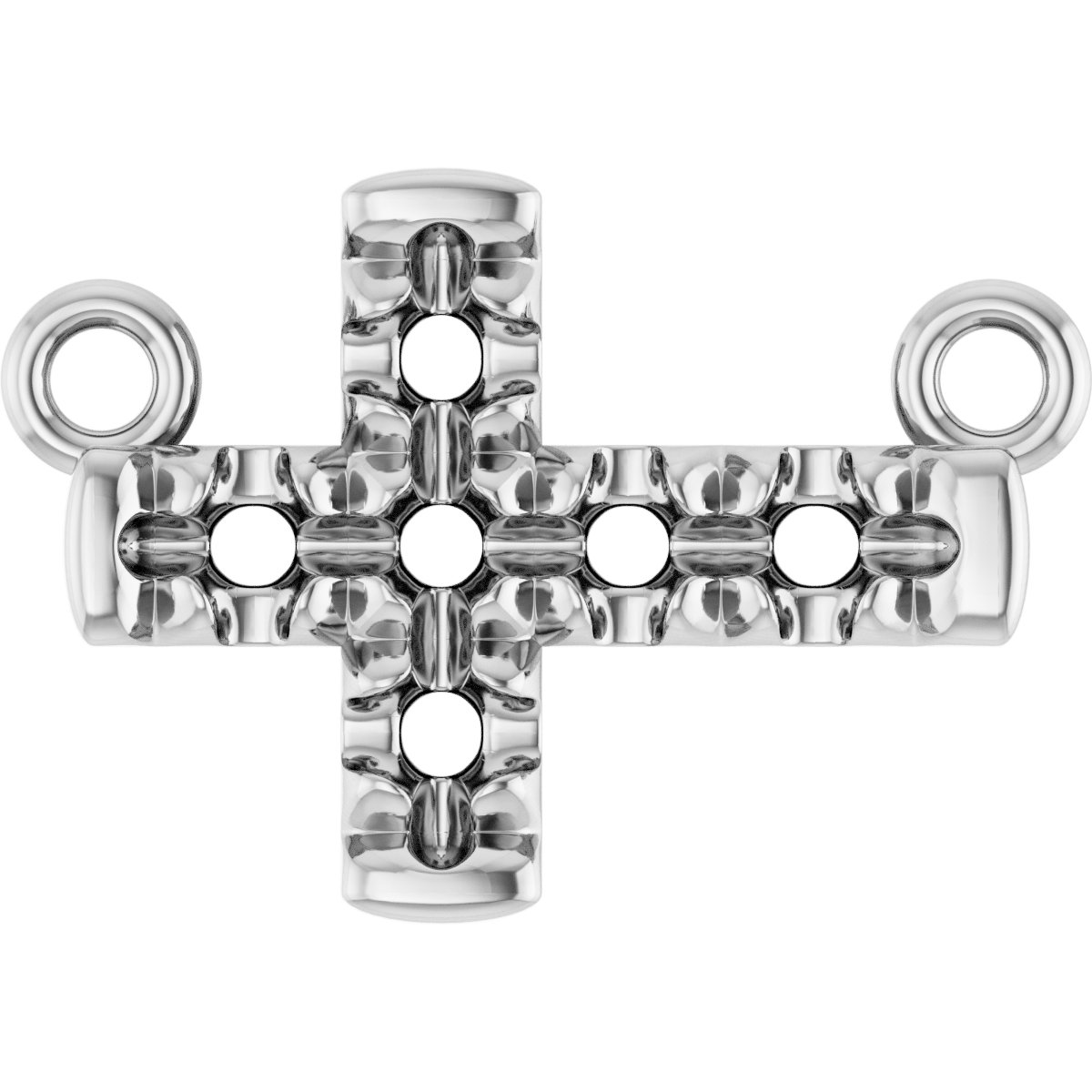 Accented Sideways Cross Necklace Center