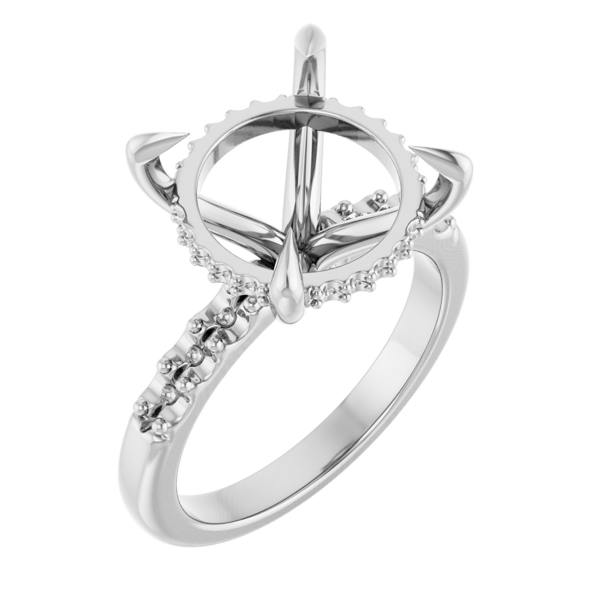 Claw-Prong Hidden Halo-Style Engagement Ring