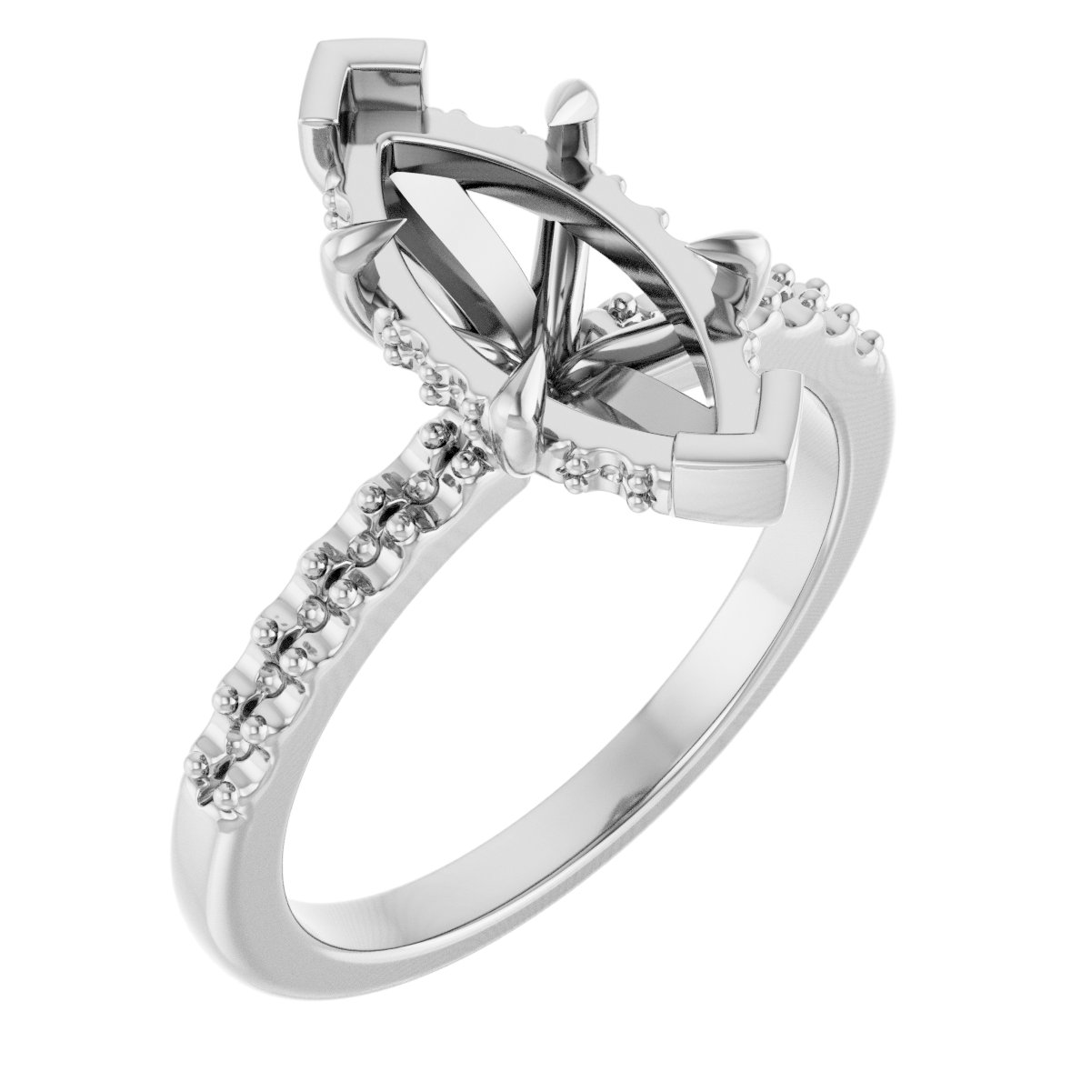 Claw-Prong Hidden Halo-Style Engagement Ring
