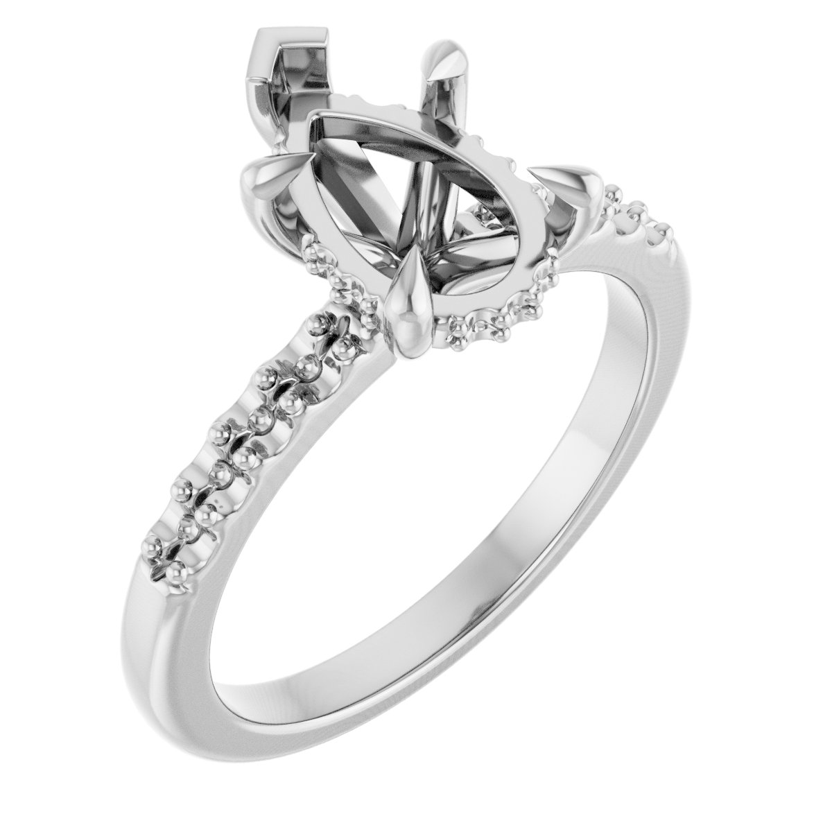 Claw-Prong Hidden Halo-Style Engagement Ring