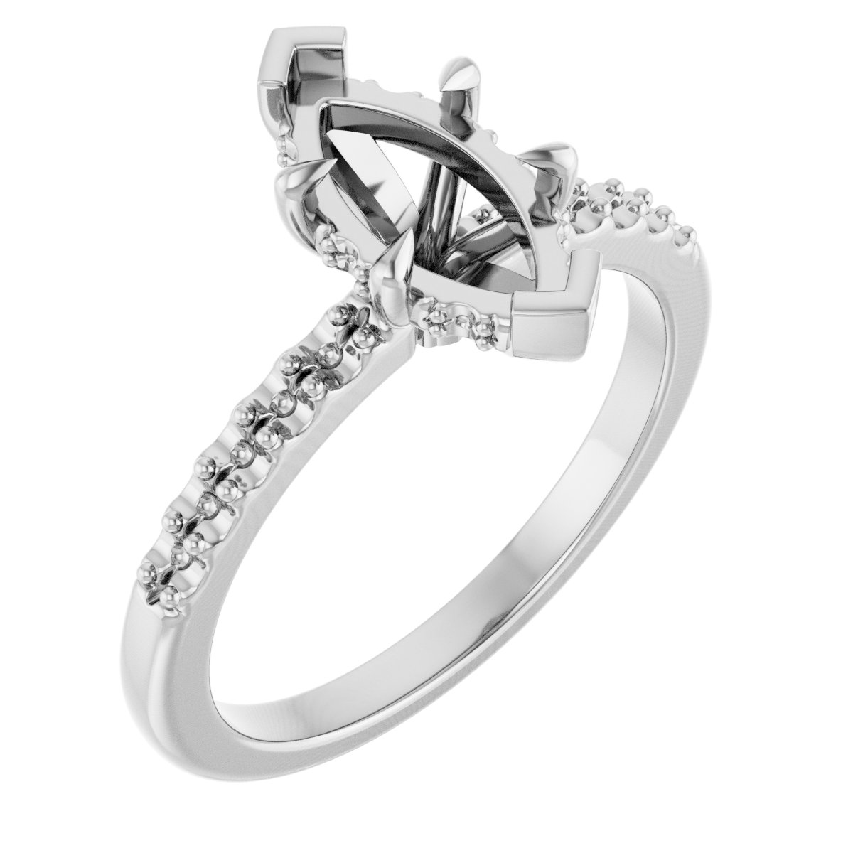 Claw-Prong Hidden Halo-Style Engagement Ring