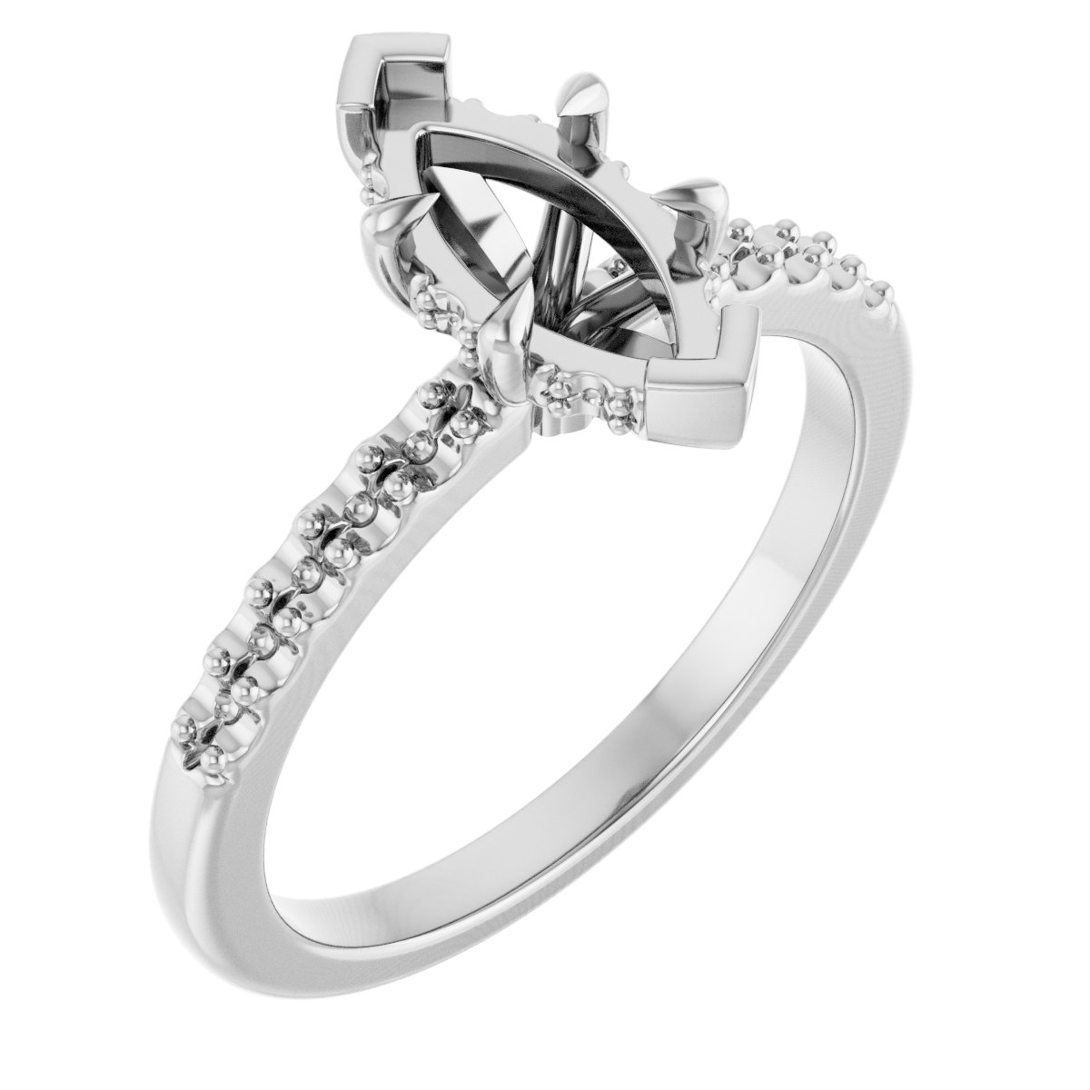 Claw-Prong Hidden Halo-Style Engagement Ring