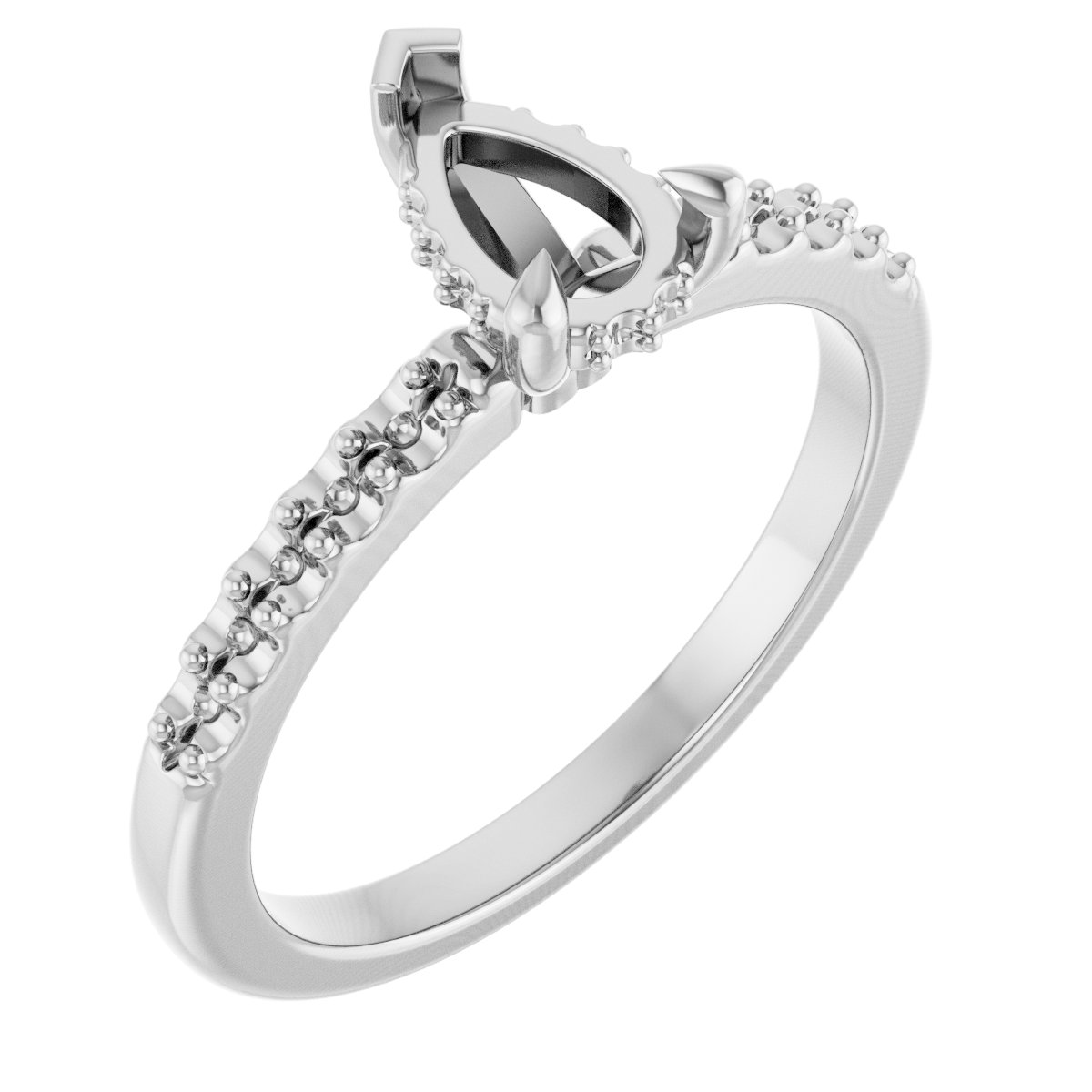 Claw-Prong Hidden Halo-Style Engagement Ring