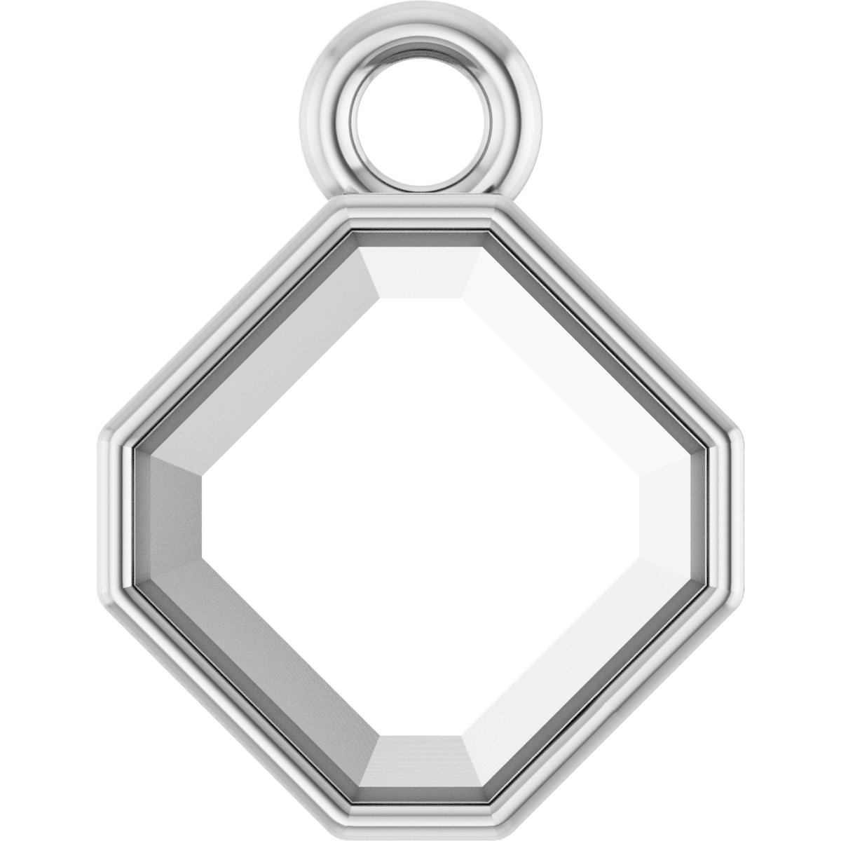 Asscher Bezel-Set Dangle
