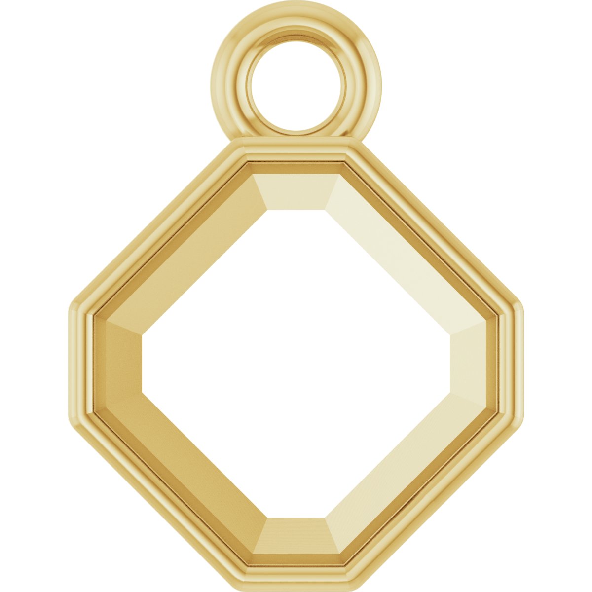 Asscher Bezel-Set Dangle
