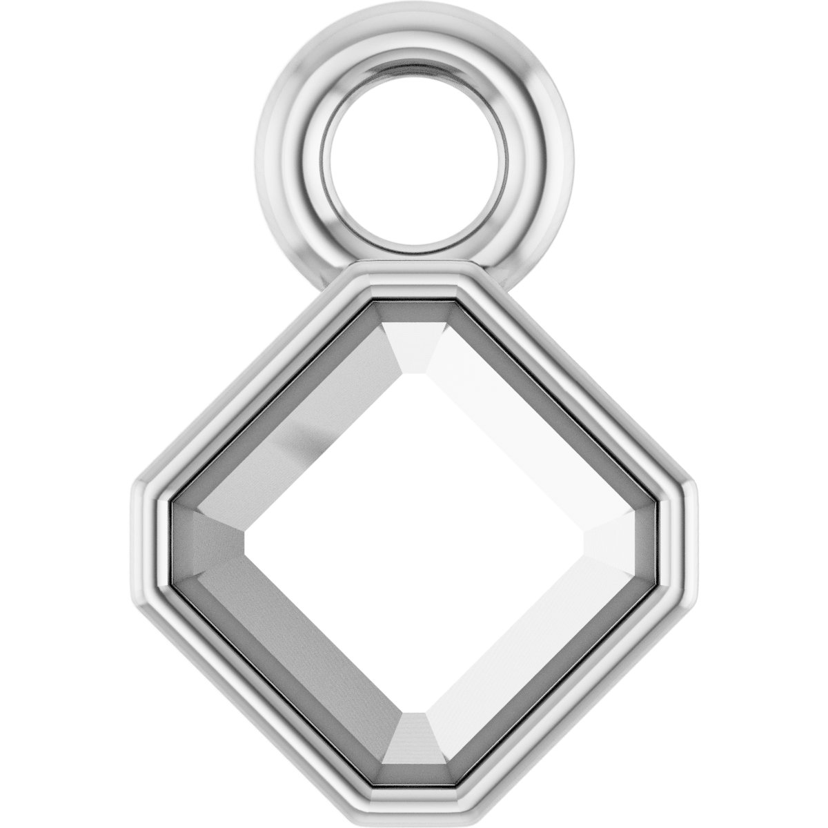 Asscher Bezel-Set Dangle