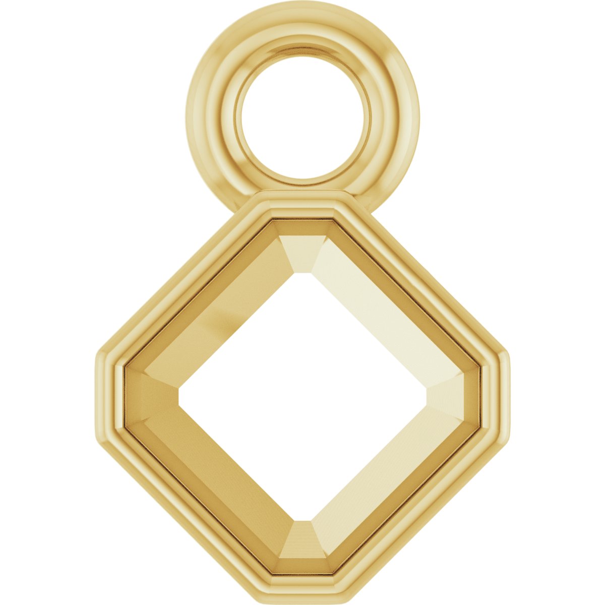 Asscher Bezel-Set Dangle
