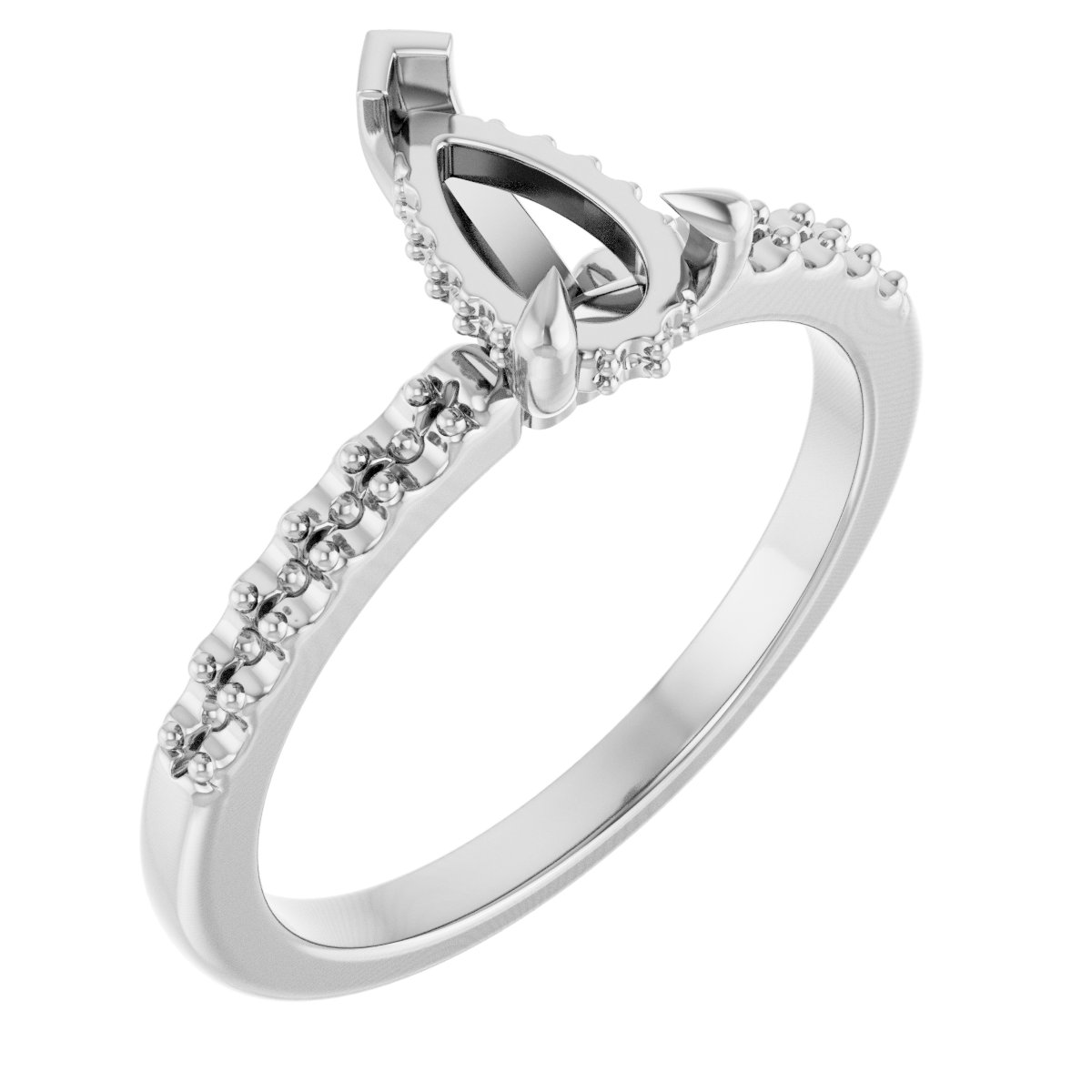 Claw-Prong Hidden Halo-Style Engagement Ring