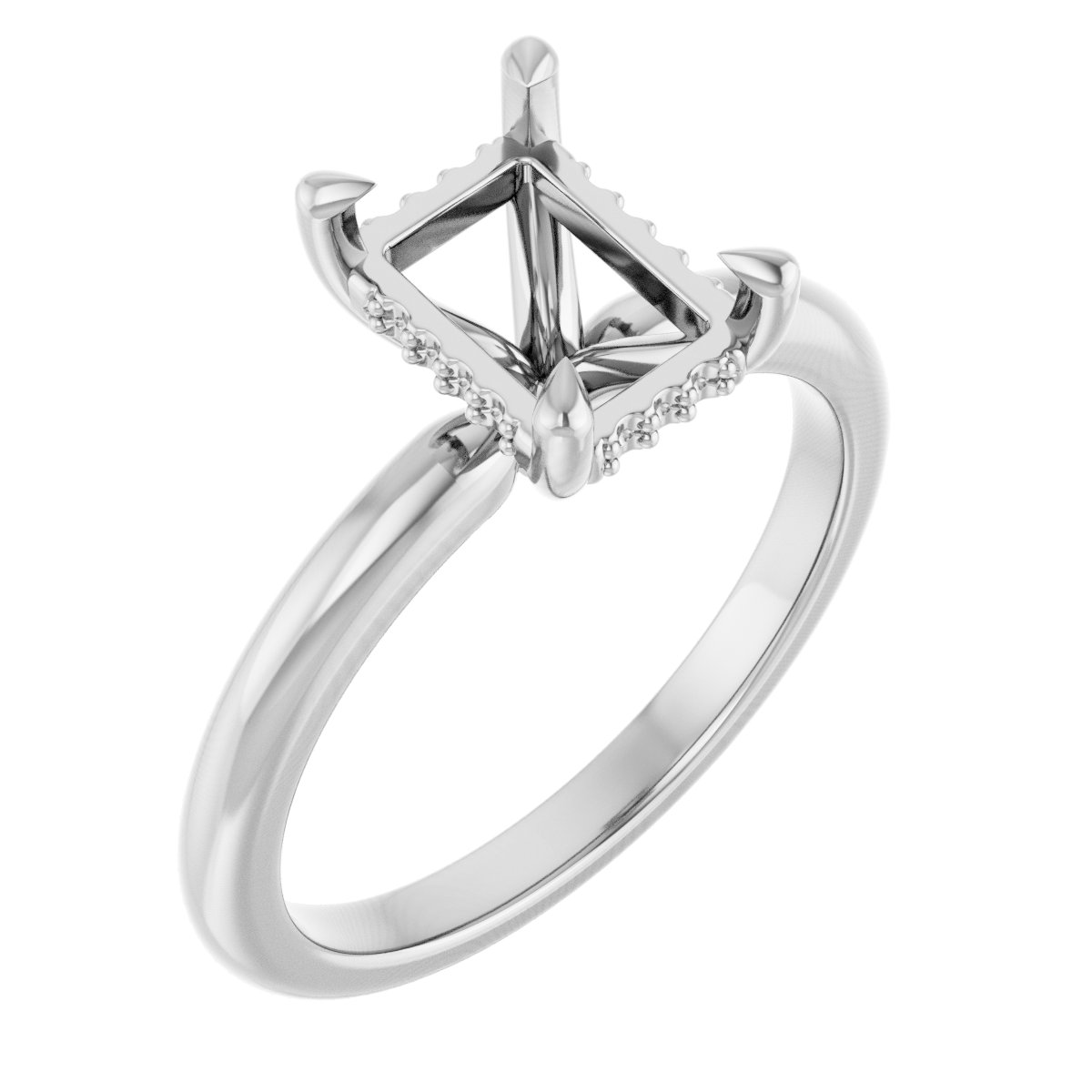 Claw-Prong Hidden Halo-Style Engagement Ring