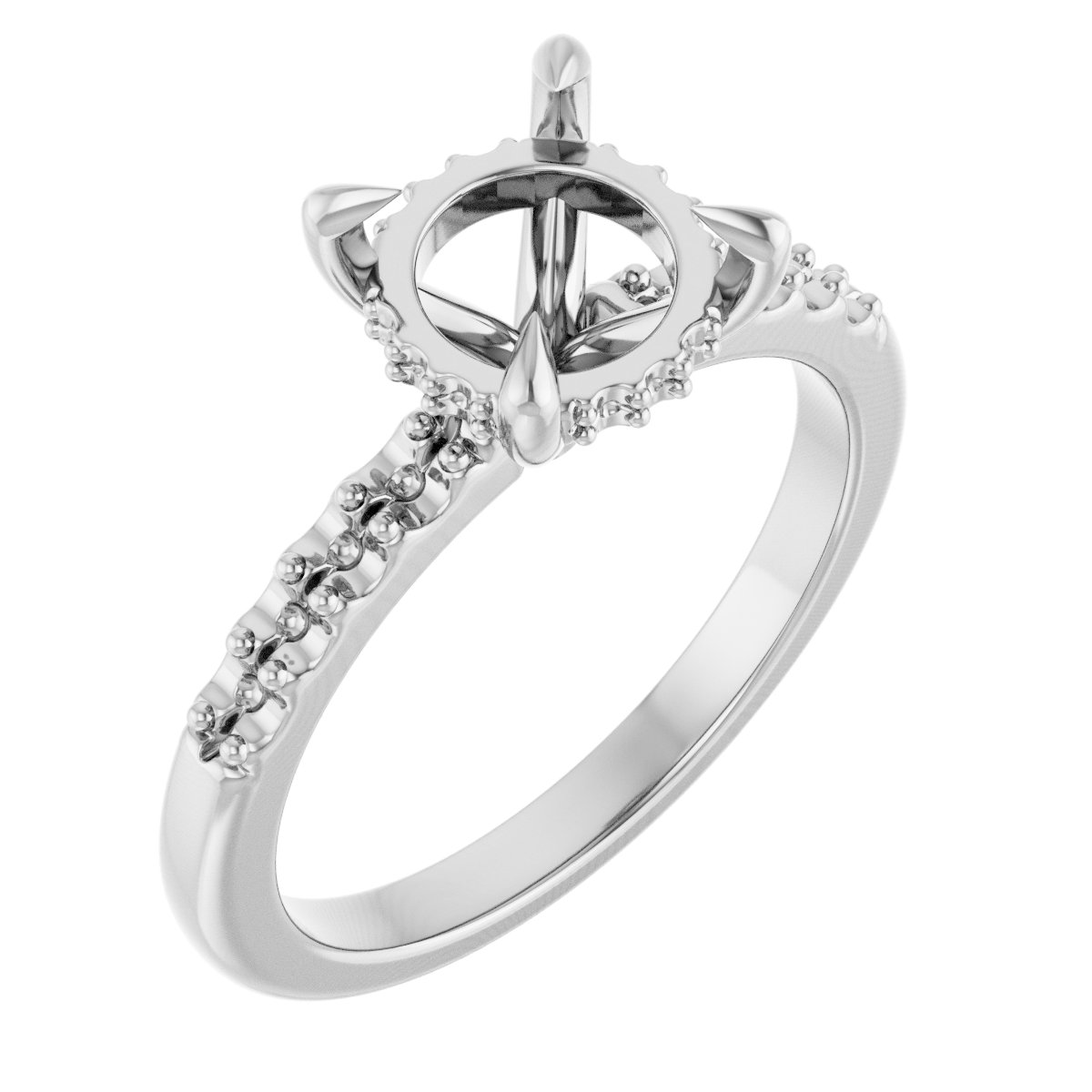 Claw-Prong Hidden Halo-Style Engagement Ring