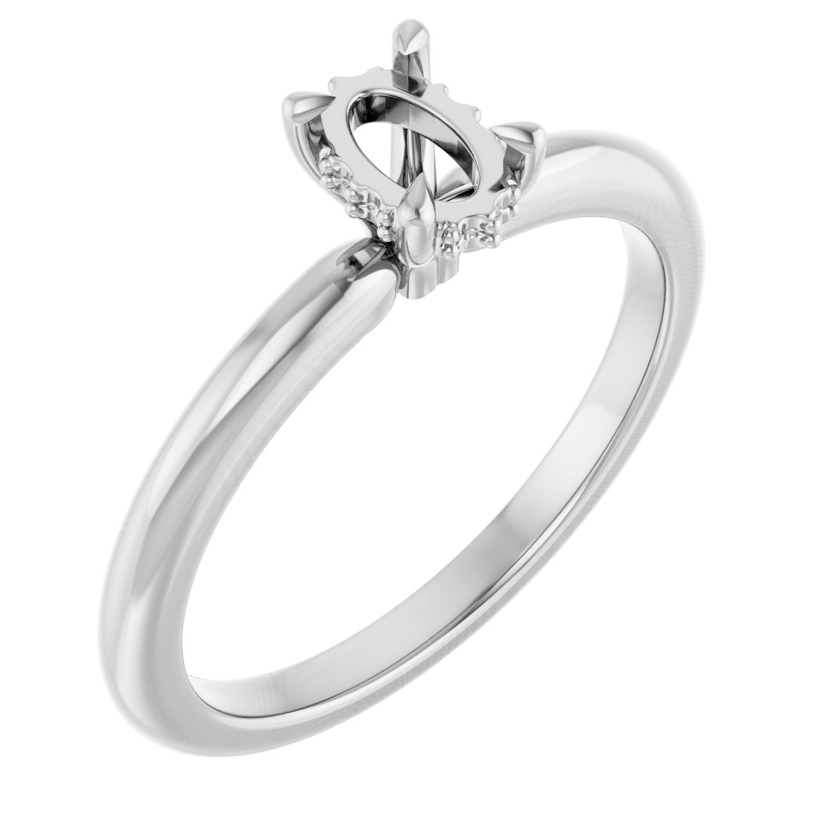 Claw-Prong Hidden Halo-Style Engagement Ring