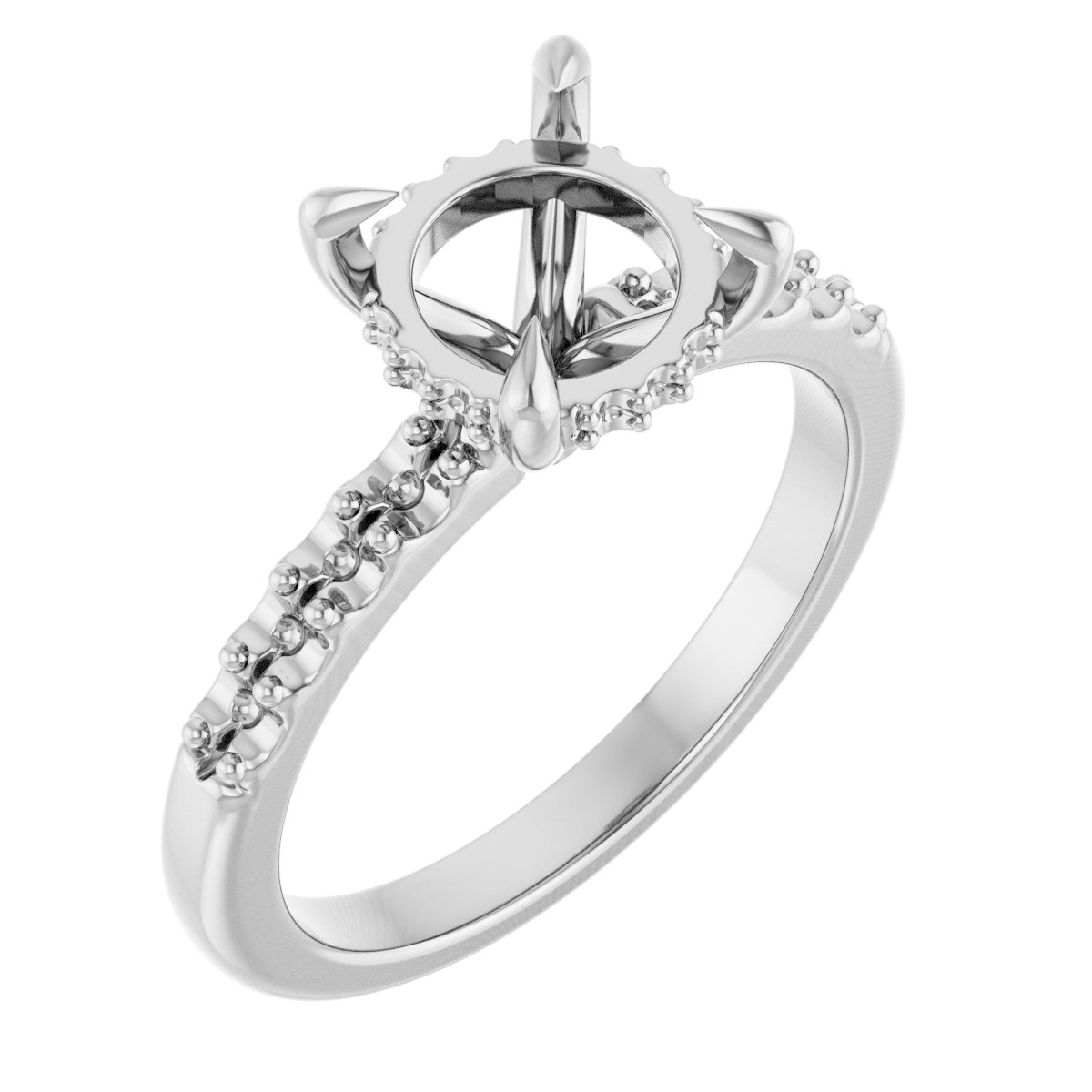 Claw-Prong Hidden Halo-Style Engagement Ring