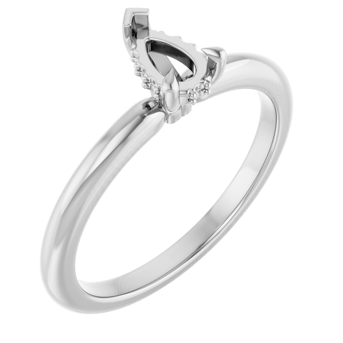 Claw-Prong Hidden Halo-Style Engagement Ring
