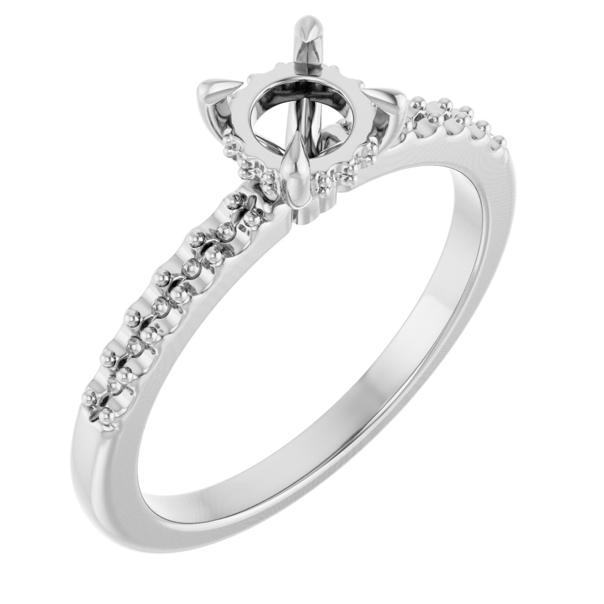 Claw-Prong Hidden Halo-Style Engagement Ring
