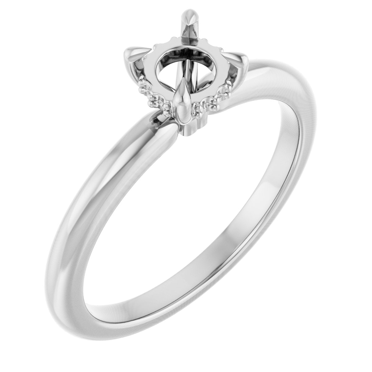 Claw-Prong Hidden Halo-Style Engagement Ring