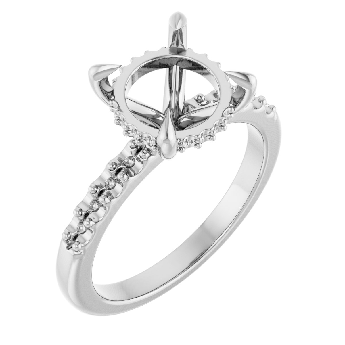 Claw-Prong Hidden Halo-Style Engagement Ring
