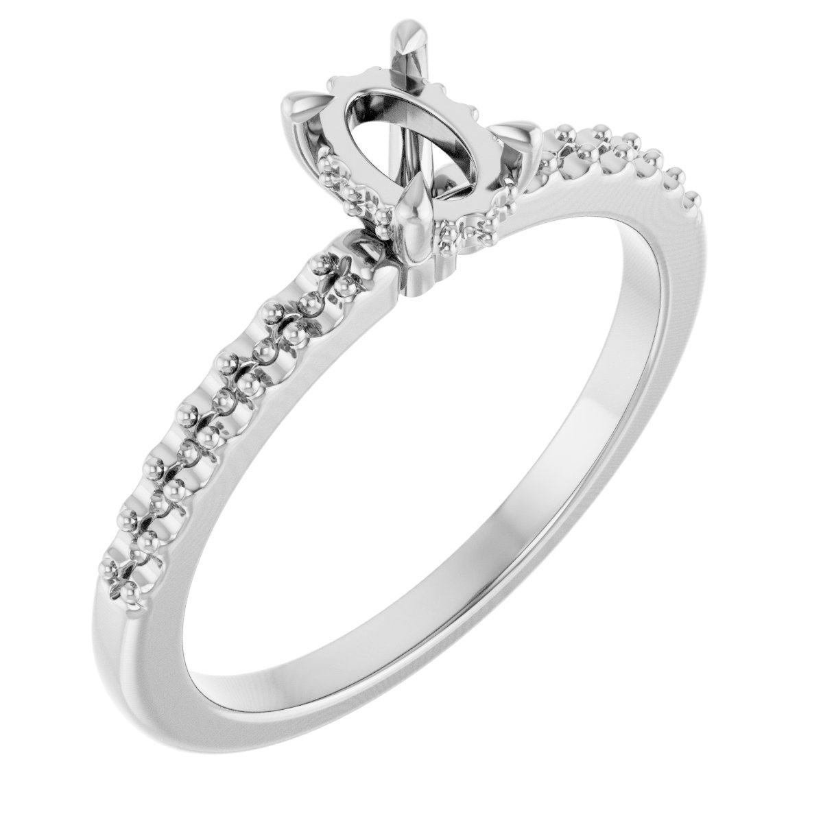 Claw-Prong Hidden Halo-Style Engagement Ring