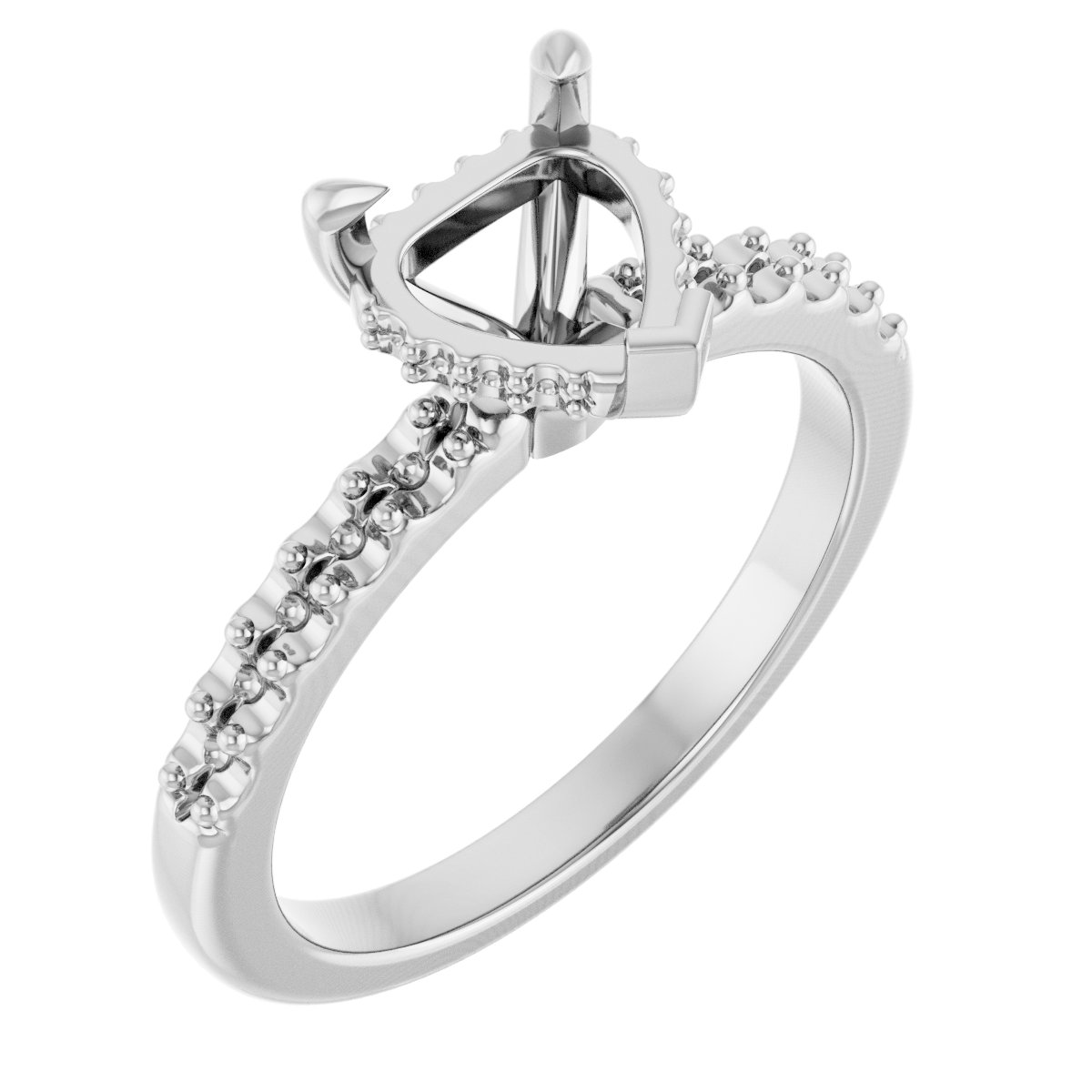 Claw-Prong Hidden Halo-Style Engagement Ring
