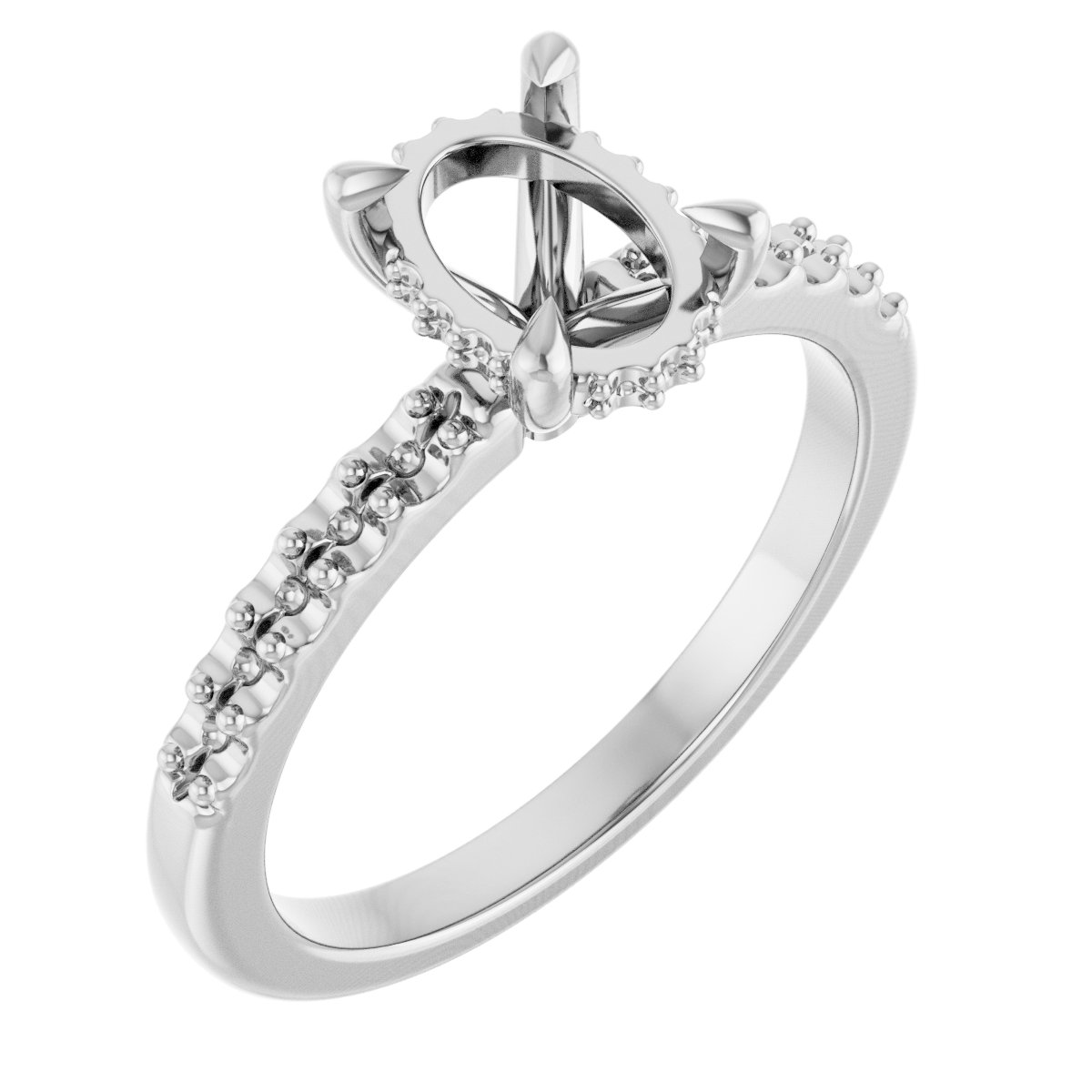 Claw-Prong Hidden Halo-Style Engagement Ring