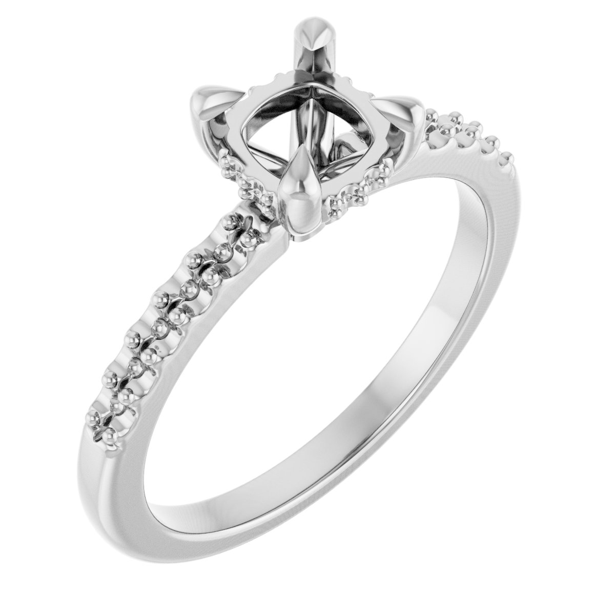 Claw-Prong Hidden Halo-Style Engagement Ring