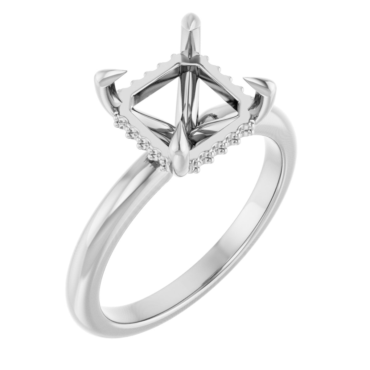 Claw-Prong Hidden Halo-Style Engagement Ring