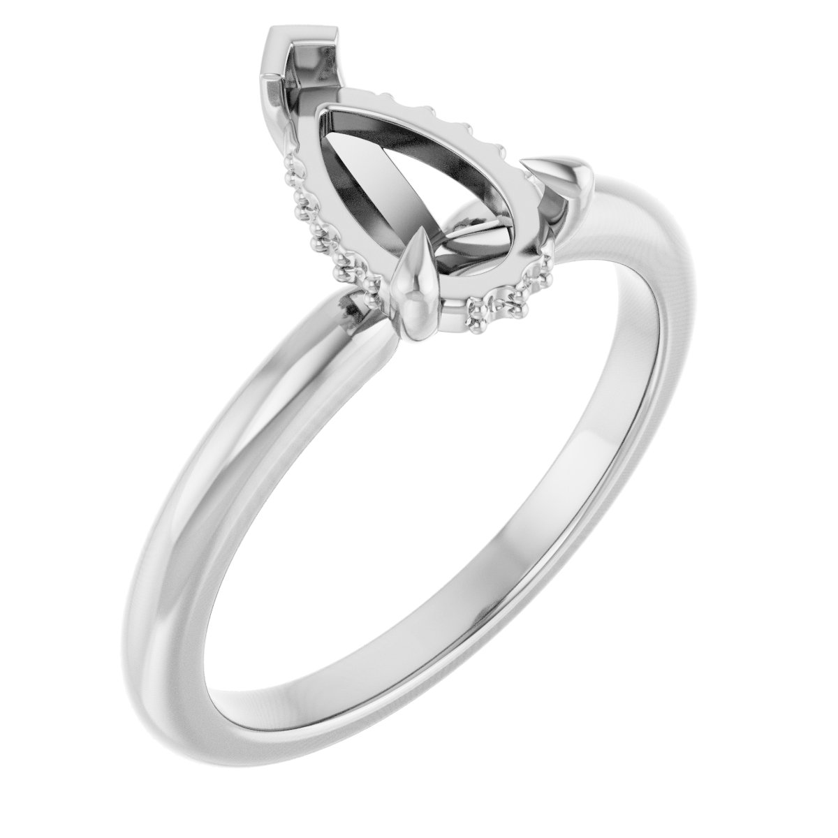 Claw-Prong Hidden Halo-Style Engagement Ring