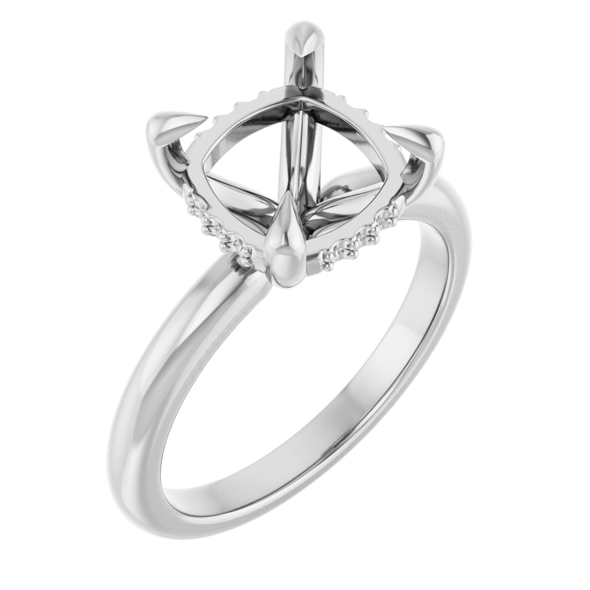 Claw-Prong Hidden Halo-Style Engagement Ring