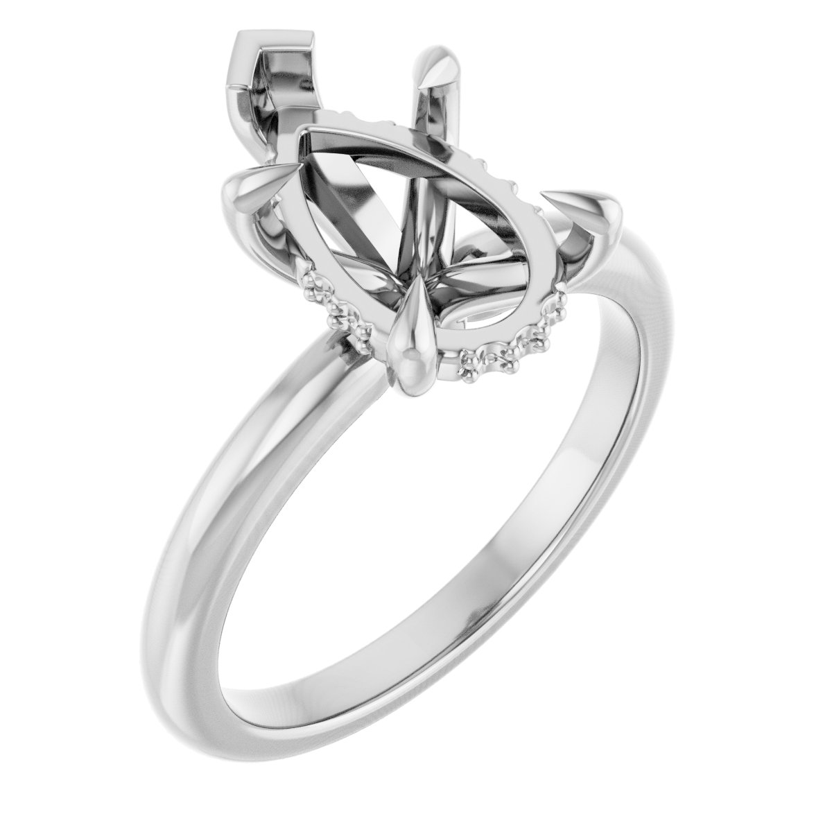 Claw-Prong Hidden Halo-Style Engagement Ring