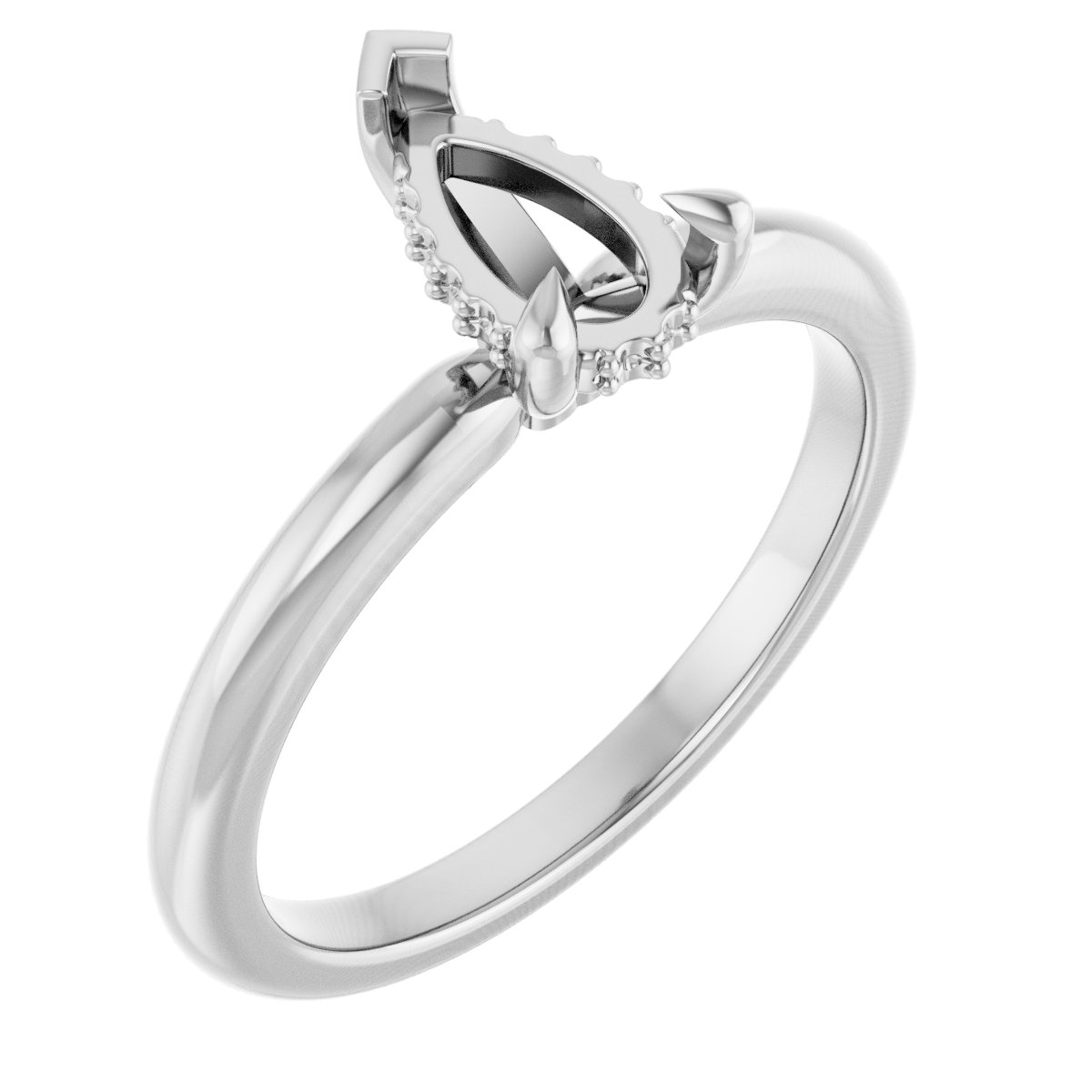 Claw-Prong Hidden Halo-Style Engagement Ring