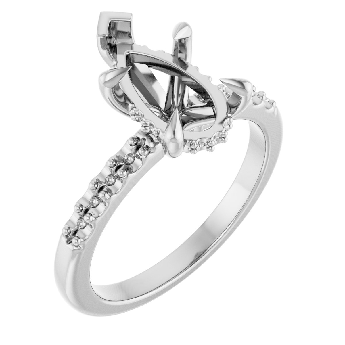 Claw-Prong Hidden Halo-Style Engagement Ring