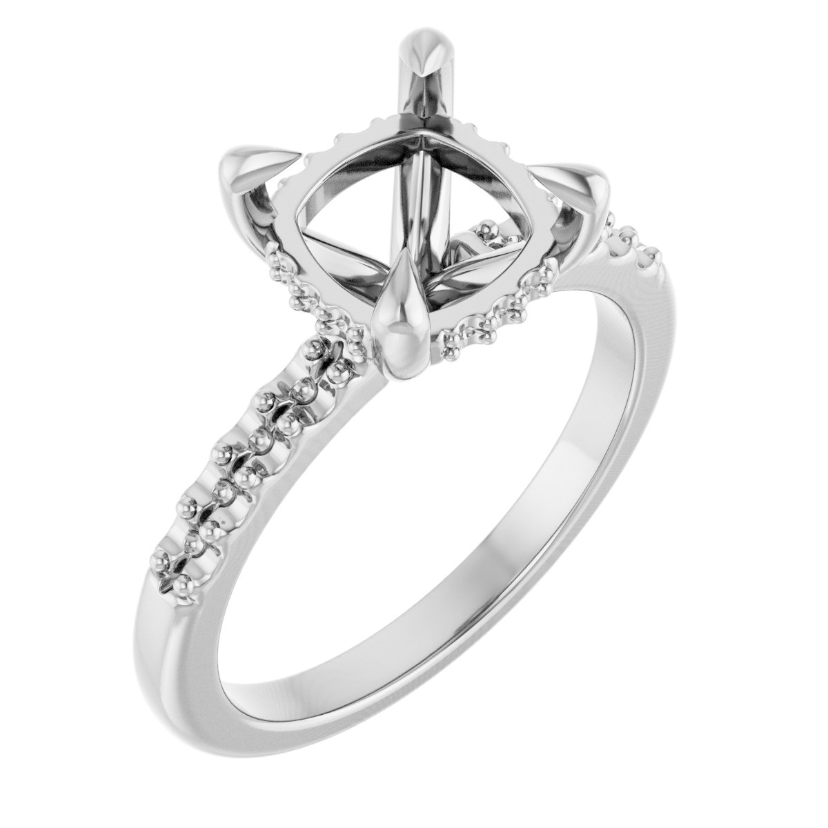 Claw-Prong Hidden Halo-Style Engagement Ring