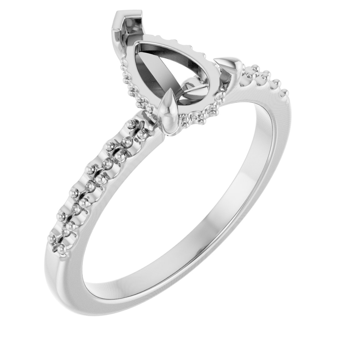 Claw-Prong Hidden Halo-Style Engagement Ring