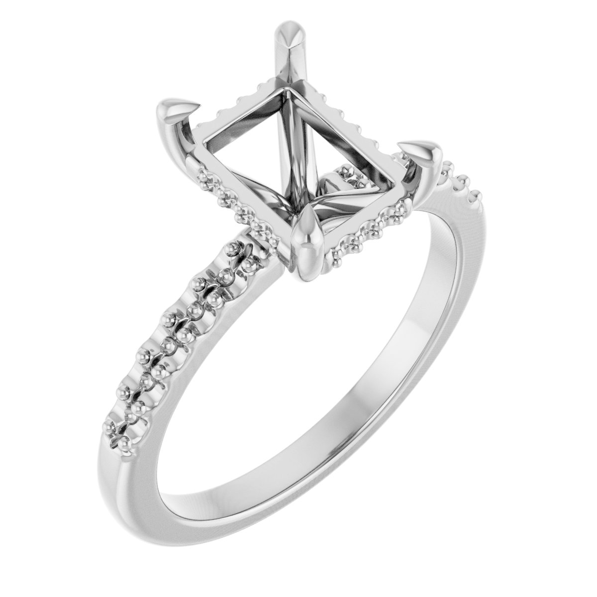 Claw-Prong Hidden Halo-Style Engagement Ring