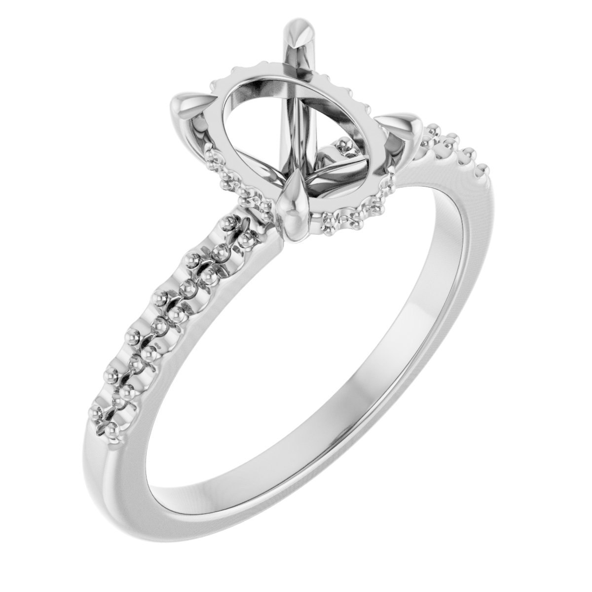 Claw-Prong Hidden Halo-Style Engagement Ring