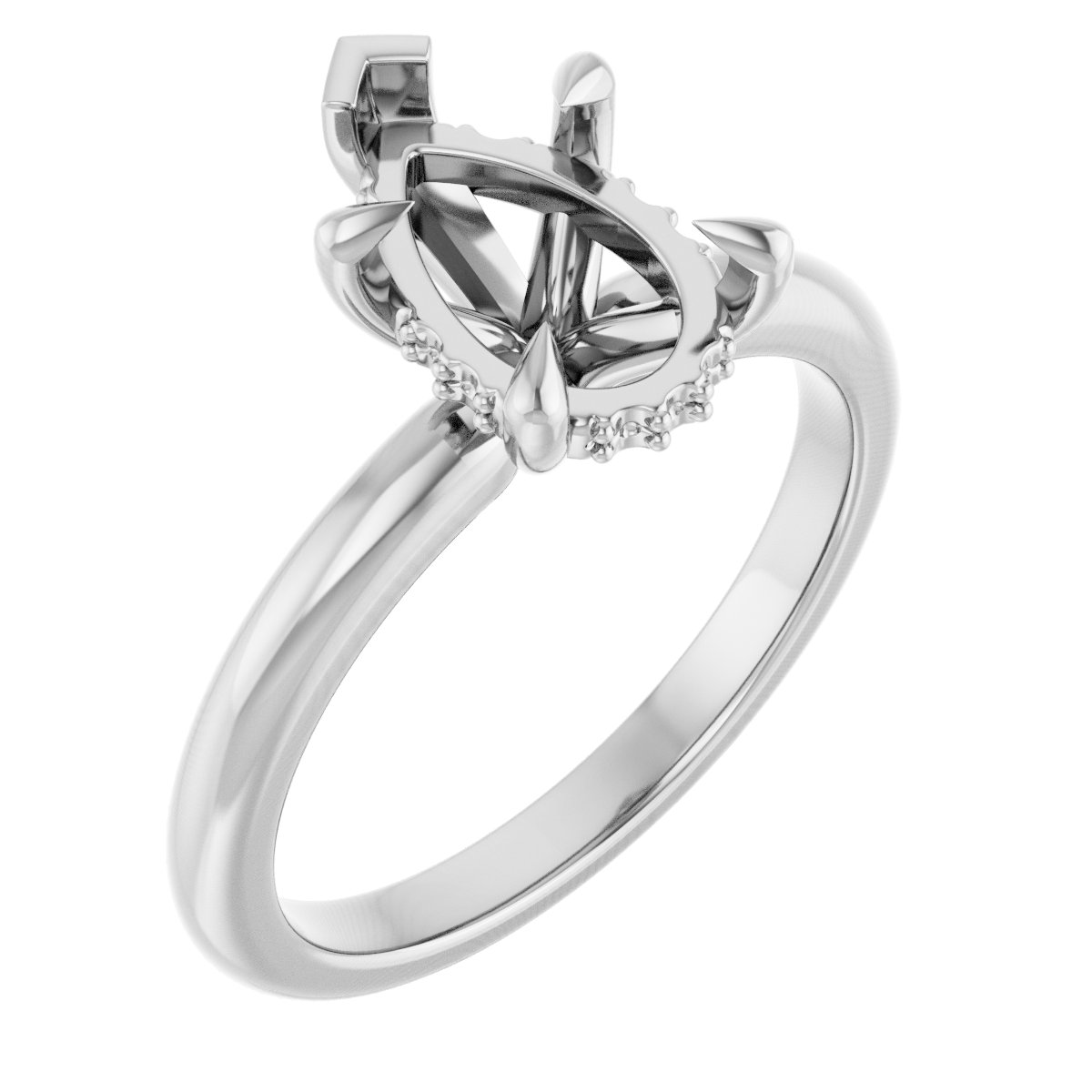 Claw-Prong Hidden Halo-Style Engagement Ring