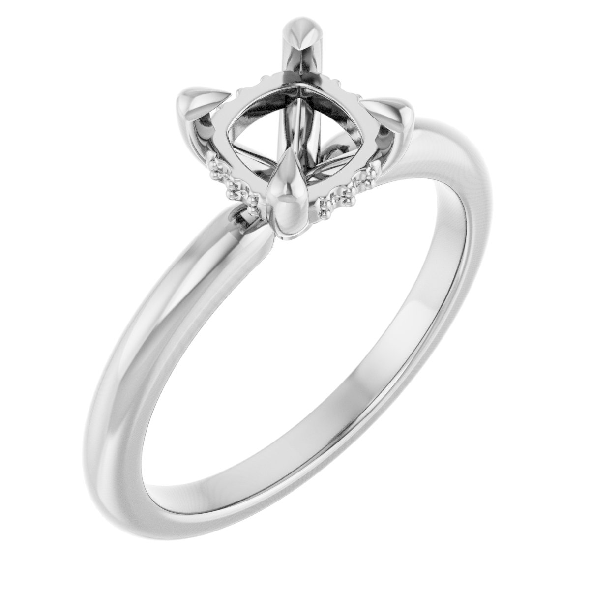 Claw-Prong Hidden Halo-Style Engagement Ring