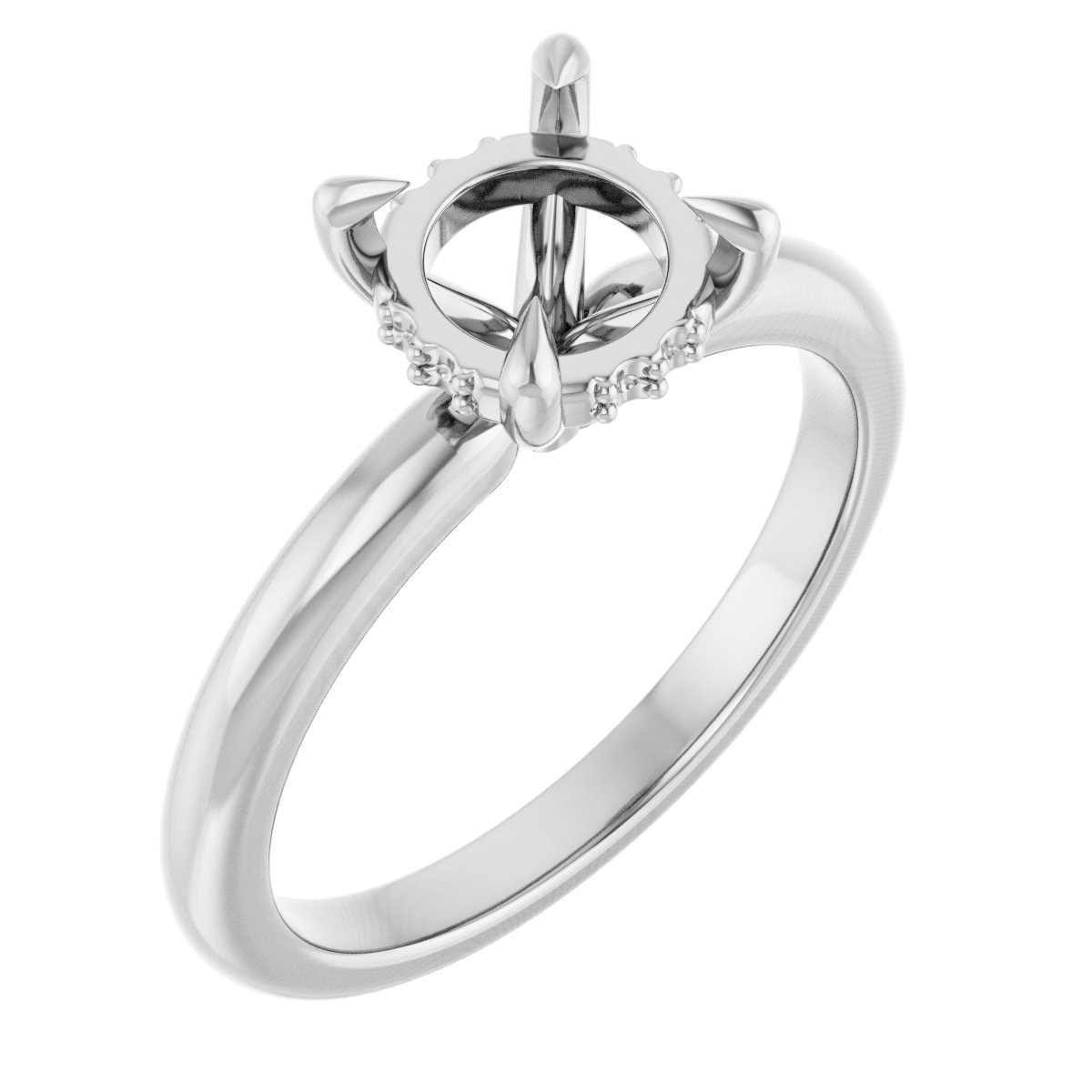 Claw-Prong Hidden Halo-Style Engagement Ring
