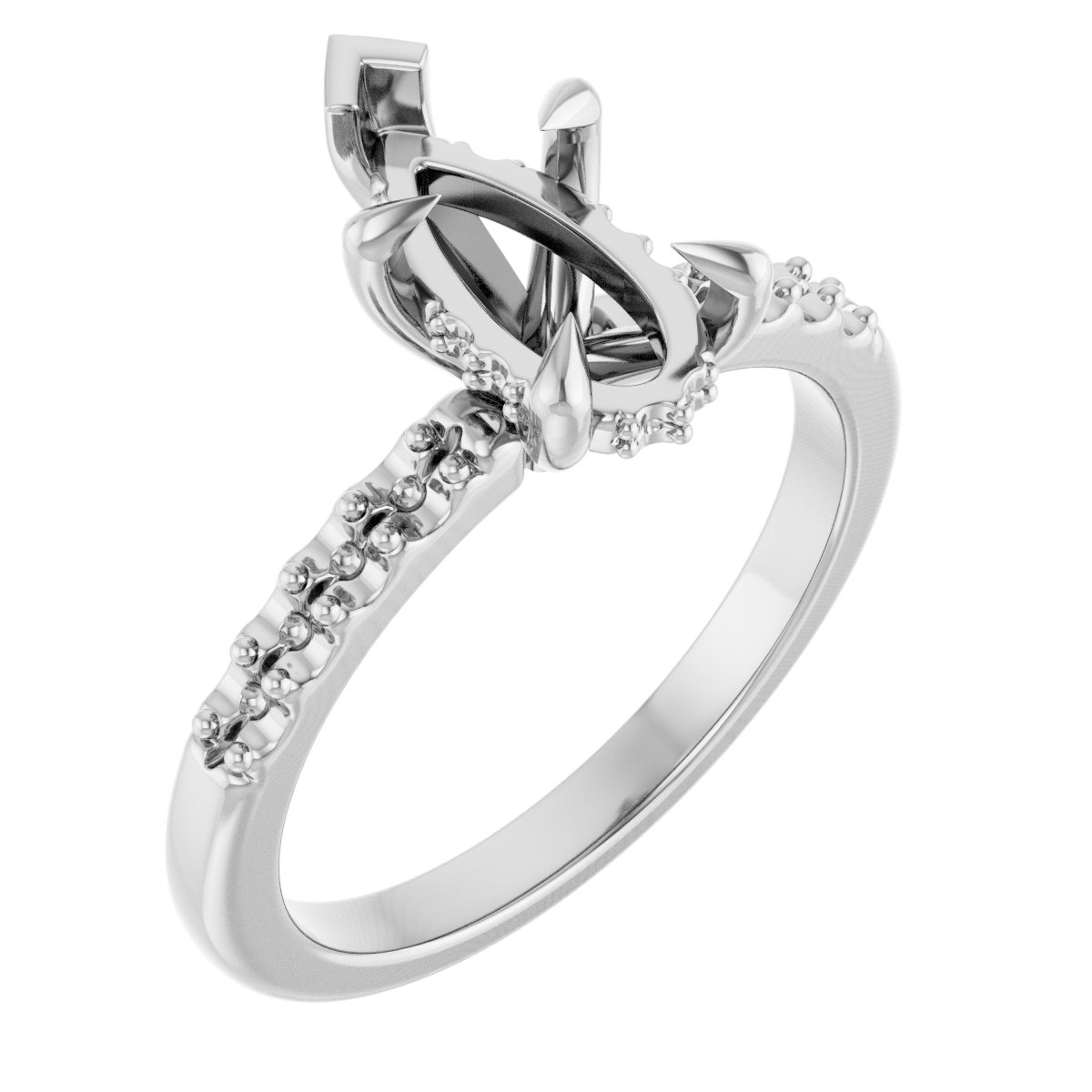 Claw-Prong Hidden Halo-Style Engagement Ring