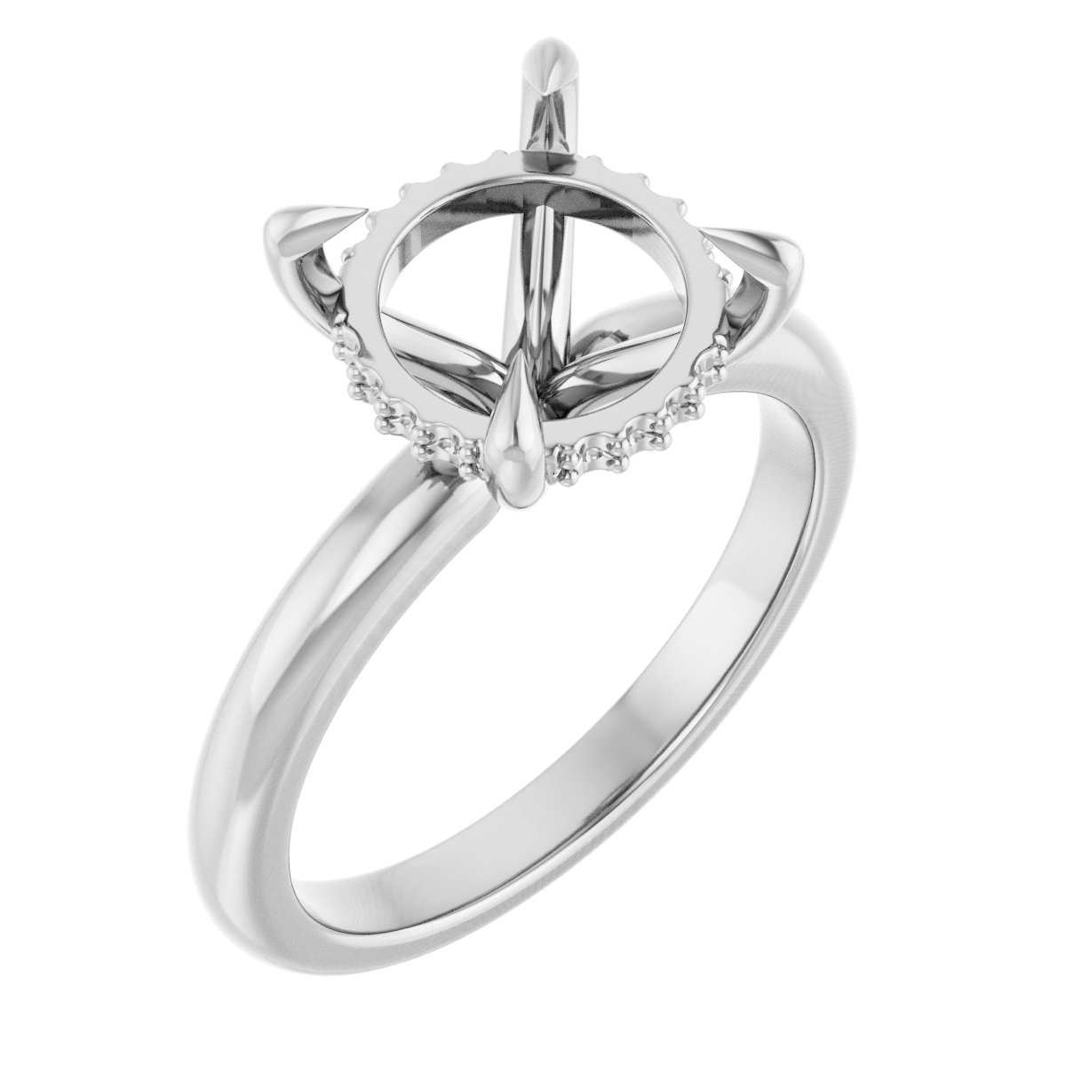 Claw-Prong Hidden Halo-Style Engagement Ring