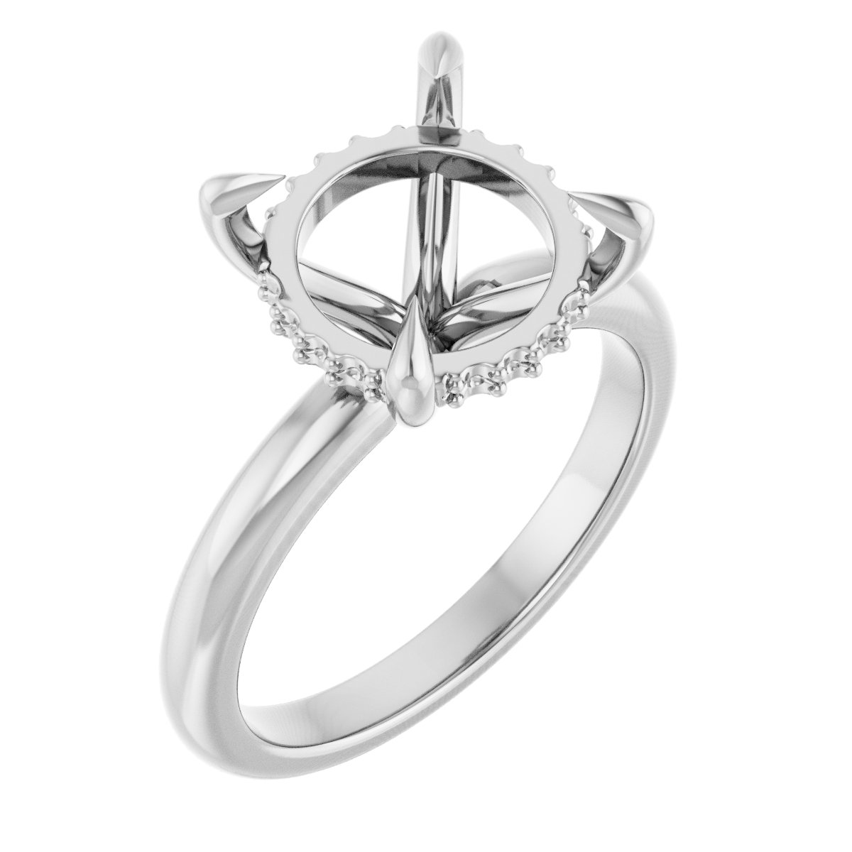 Claw-Prong Hidden Halo-Style Engagement Ring
