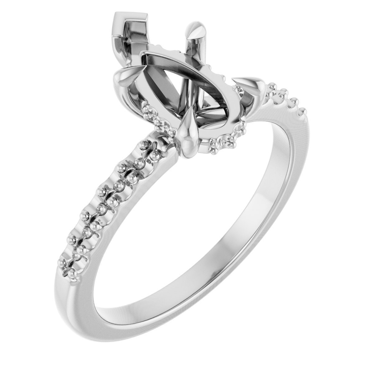 Claw-Prong Hidden Halo-Style Engagement Ring